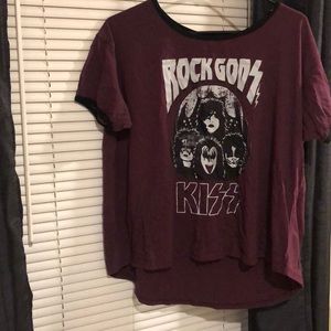 KISS maroon tee